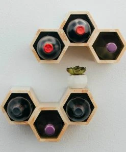Atterstone Customizable Honeycomb Wine Rack: Holds 6 Bottles