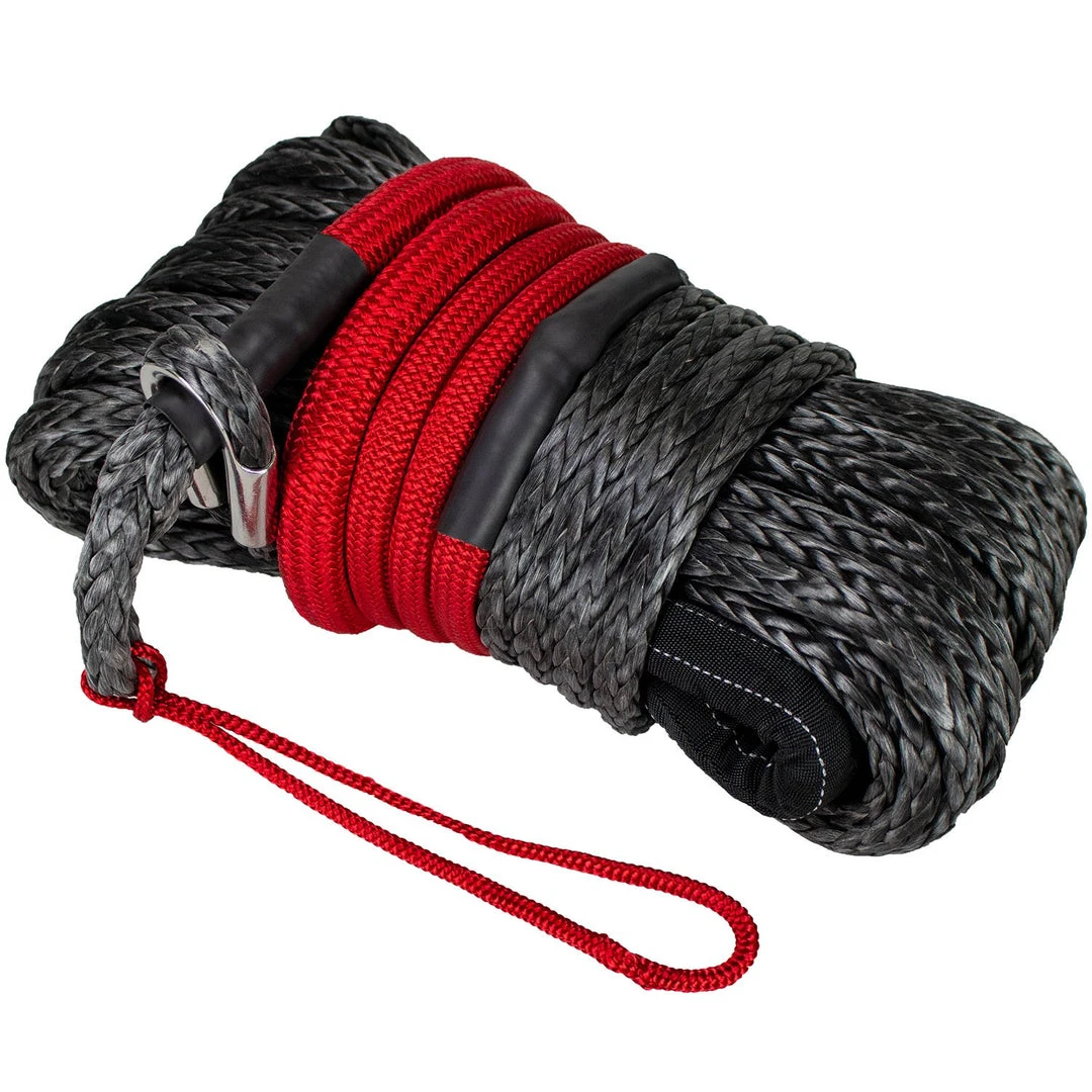 Rakapak UHMWPE 100ft Synthetic 3/8 In Winch Line 22,000 LBS Breaking Strength With Soft Shackle Rope, Abrasion Sleeve 5 Rakapak UHMWPE 100ft Synthetic 3/8 In Winch Line 22,000 LBS Breaking Strength With Soft Shackle Rope, Abrasion Sleeve