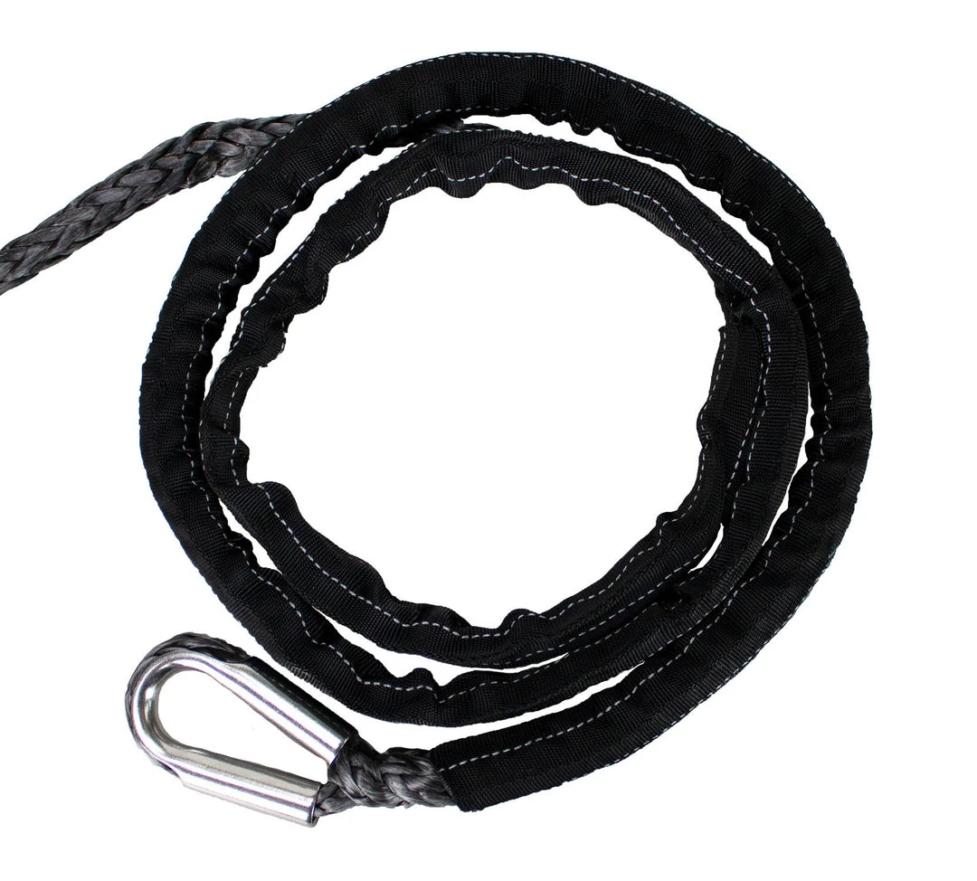Rakapak UHMWPE 100ft Synthetic 3/8 In Winch Line 22,000 LBS Breaking Strength With Soft Shackle Rope, Abrasion Sleeve 10 Rakapak UHMWPE 100ft Synthetic 3/8 In Winch Line 22,000 LBS Breaking Strength With Soft Shackle Rope, Abrasion Sleeve
