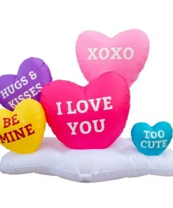 Holidayana Inflatable Valentines Day Small Hearts Decoration With Built-In Fan And LED Lights