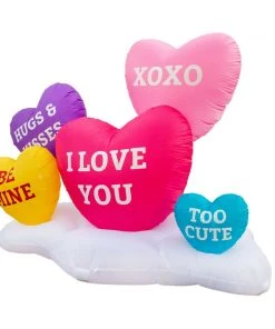 Holidayana Inflatable Valentines Day Small Hearts Decoration With Built-In Fan And LED Lights