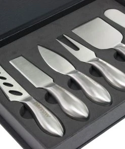 Zelancio Premium Stainless Steel Cheese Tool Set, Includes 6 Piece Cheese Knife Box Set, Cut, Spread, Shave And Serve All Your Favorite Cheeses HOME GOODS