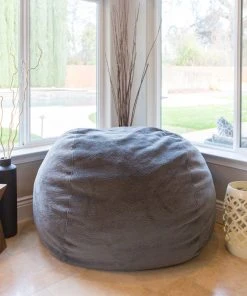 Moonstone Grey Velvet 4ft Memory Foam Bean Bag