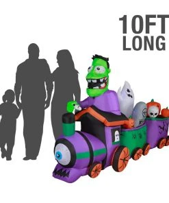 Holidayana HOME GOODS 10 Ft Long Runaway Graveyard Train Halloween Inflatable