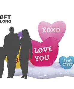 Holidayana Inflatable Valentines Day Small Hearts Decoration With Built-In Fan And LED Lights