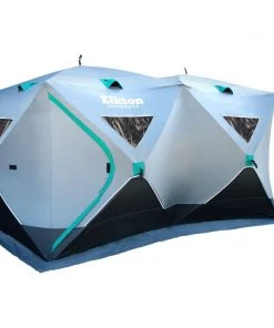 Elkton Outdoors 6-8 Person Double Ice Fishing Tent With Ventilation Windows & Carry Pack SPORTING GOODS