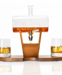 Atterstone Whiskey Cylinder Sail Boat Decanter Set
