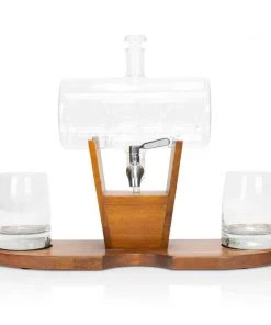 Atterstone Whiskey Cylinder Sail Boat Decanter Set