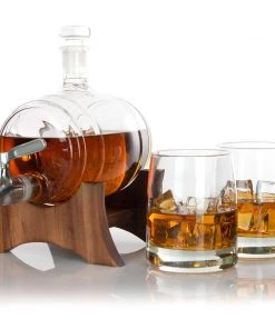 Atterstone Whiskey Barrel Decanter Set HOME GOODS