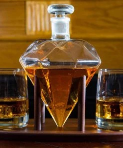 Atterstone Diamond Decanter Set With Whiskey Stones And Lowball Glasses 9 Atterstone Diamond Decanter Set With Whiskey Stones And Lowball Glasses