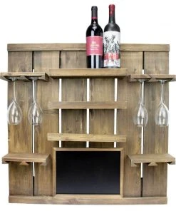 Atterstone Chalkboard Wine Rack Shelf With Stemware Slots: Holds 8 Glasses 19 Atterstone Chalkboard Wine Rack Shelf With Stemware Slots: Holds 8 Glasses