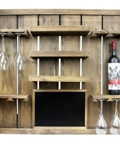 Atterstone Chalkboard Wine Rack Shelf With Stemware Slots: Holds 8 Glasses 17 Atterstone Chalkboard Wine Rack Shelf With Stemware Slots: Holds 8 Glasses