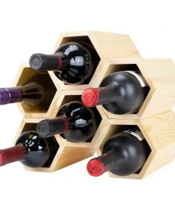 Atterstone Customizable Honeycomb Wine Rack: Holds 6 Bottles