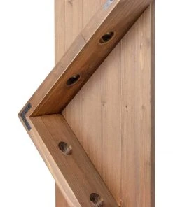 Atterstone Stylish Wooden Wall Mounted Wine Bottle Display Rack: Holds 6 Bottles