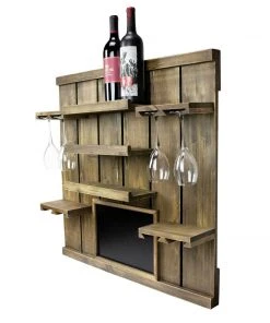Atterstone Chalkboard Wine Rack Shelf With Stemware Slots: Holds 8 Glasses 20 Atterstone Chalkboard Wine Rack Shelf With Stemware Slots: Holds 8 Glasses