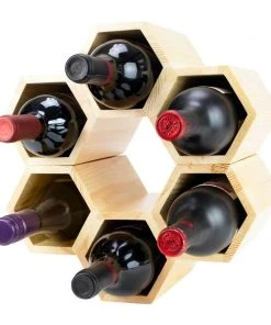 Atterstone Customizable Honeycomb Wine Rack: Holds 6 Bottles