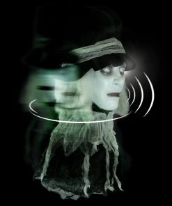 Holidayana Animatronic Spinning Severed Head - Sound And Touch Activated Halloween Decoration Lighted Eyes Patio & Outdoors