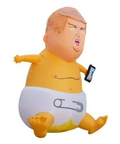 Holidayana Inflatable Baby Donald Trump, POTUS, President, Tweeter In Chief With Flapping Toupee With Built In Fan And LED Lights HOME GOODS