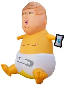 Holidayana Inflatable Baby Donald Trump, POTUS, President, Tweeter In Chief With Flapping Toupee With Built In Fan And LED Lights HOME GOODS
