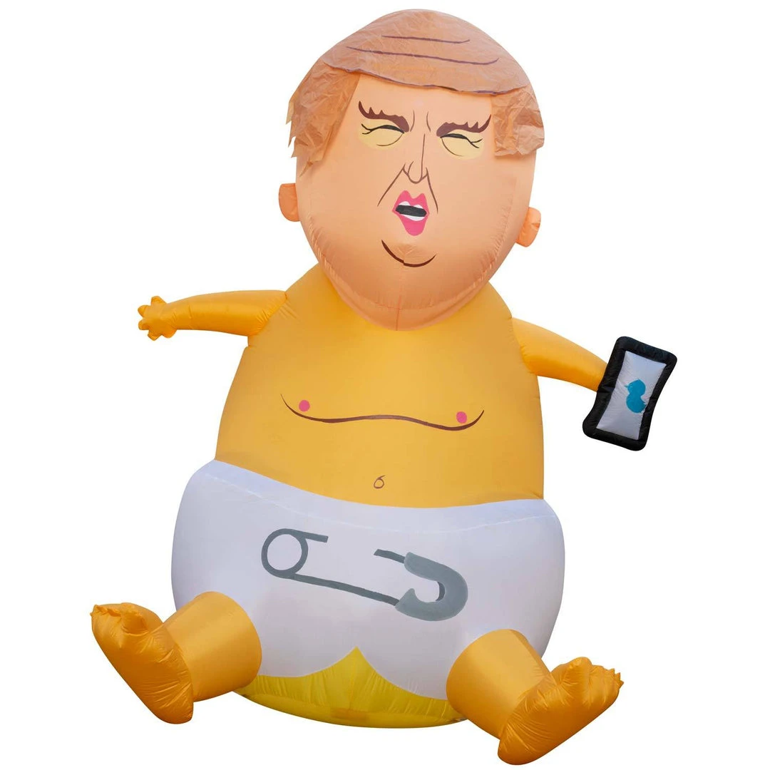 Holidayana Inflatable Baby Donald Trump, POTUS, President, Tweeter In Chief With Flapping Toupee With Built In Fan And LED Lights HOME GOODS 6 Holidayana Inflatable Baby Donald Trump, POTUS, President, Tweeter In Chief With Flapping Toupee With Built In Fan And LED Lights HOME GOODS