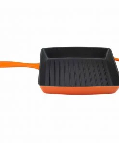 Zelancio 10 Inch Enameled Cast Iron Square Grill Pan