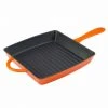 Zelancio 10 Inch Enameled Cast Iron Square Grill Pan 1 Zelancio 10 Inch Enameled Cast Iron Square Grill Pan