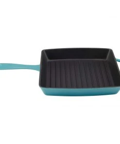 Zelancio 10 Inch Enameled Cast Iron Square Grill Pan
