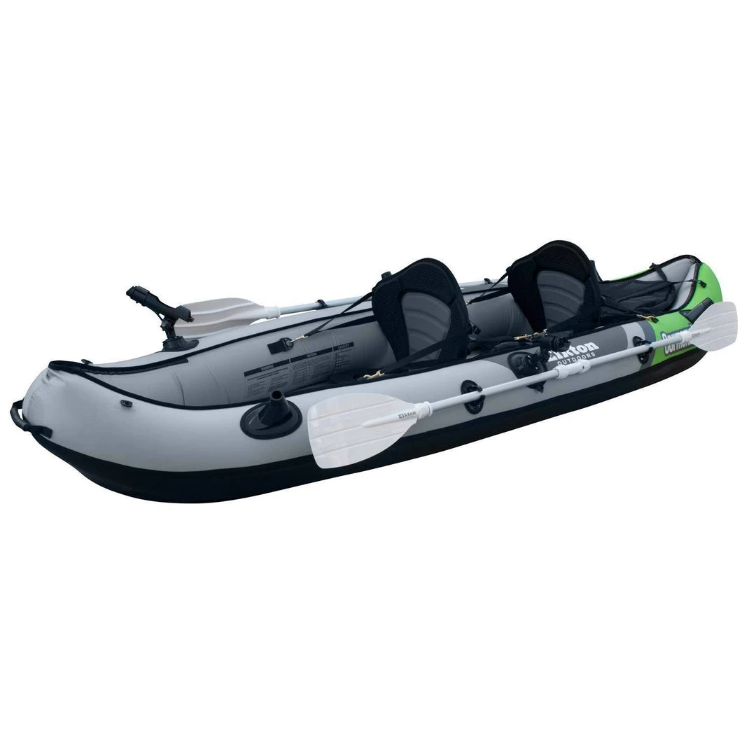 Elkton Outdoors Cormorant Inflatable 2 Person Fishing Kayak Set With 6 Rod Holders, Paddles, Double Action Pump 5 Elkton Outdoors Cormorant Inflatable 2 Person Fishing Kayak Set With 6 Rod Holders, Paddles, Double Action Pump