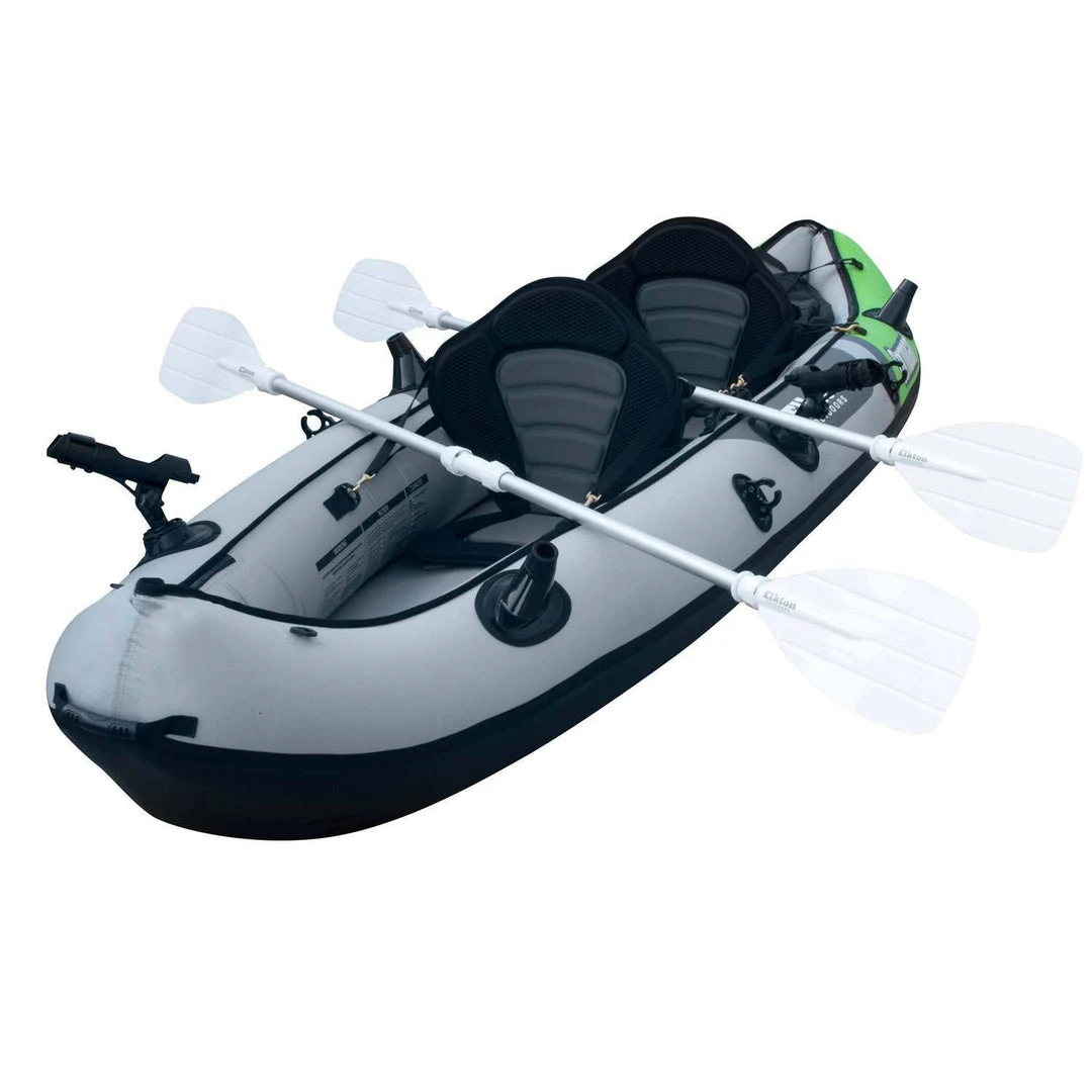 Elkton Outdoors Cormorant Inflatable 2 Person Fishing Kayak Set With 6 Rod Holders, Paddles, Double Action Pump 3 Elkton Outdoors Cormorant Inflatable 2 Person Fishing Kayak Set With 6 Rod Holders, Paddles, Double Action Pump