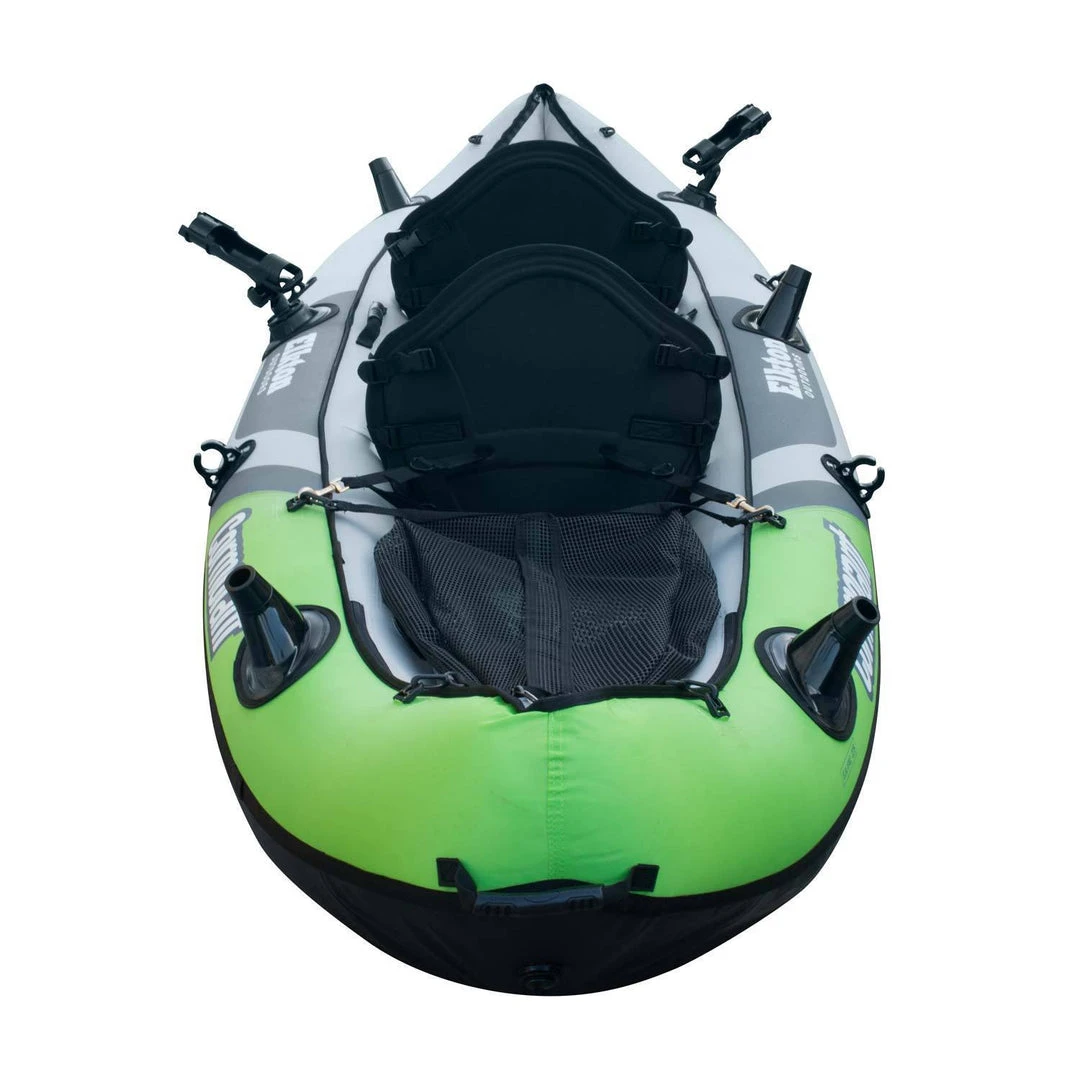 Elkton Outdoors Cormorant Inflatable 2 Person Fishing Kayak Set With 6 Rod Holders, Paddles, Double Action Pump 6 Elkton Outdoors Cormorant Inflatable 2 Person Fishing Kayak Set With 6 Rod Holders, Paddles, Double Action Pump