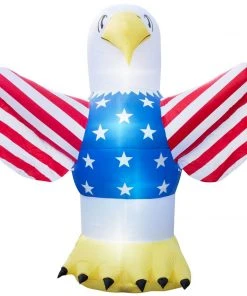 Holidayana HOME GOODS Inflatable 4th Of July Bald Eagle Decoration With Built-In Fan And LED Lights