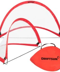 Driftsun Portable Pop Up Soccer Goal Set For Backyard And Practice Play, 2 Nets And 1 Carry Bag