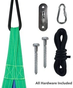 Driftsun Kids Indoor And Outdoor Hammock Pod Package, Green Trim