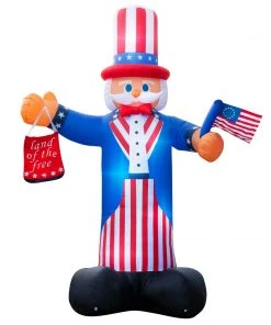 Holidayana® Inflatable 4th Of July Uncle Sam Decoration With Built-In Fan And LED Lights HOME GOODS